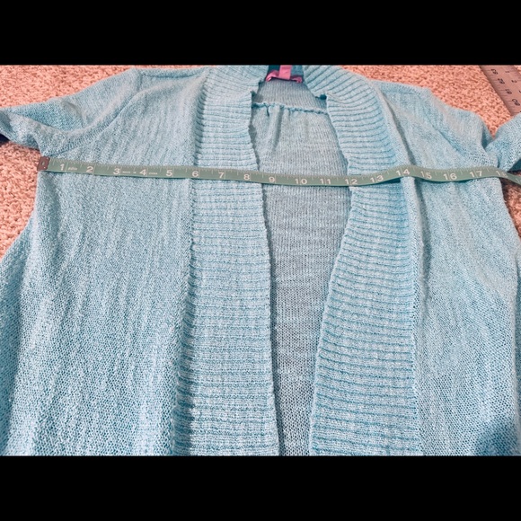 Lilly Pulitzer Aqua Blue Isle Cardigan XS sweater surf blue light open front - Picture 8 of 11
